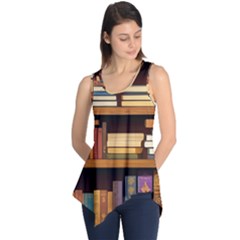 Book Nook Books Bookshelves Comfortable Cozy Literature Library Study Reading Room Fiction Entertain Sleeveless Tunic by Maspions