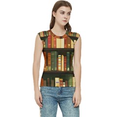 Books Bookshelves Library Fantasy Apothecary Book Nook Literature Study Women s Raglan Cap Sleeve T-shirt by Grandong