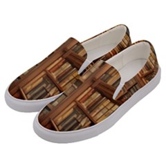 Room Interior Library Books Bookshelves Reading Literature Study Fiction Old Manor Book Nook Reading Men s Canvas Slip Ons by Grandong