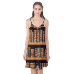 Room Interior Library Books Bookshelves Reading Literature Study Fiction Old Manor Book Nook Reading Camis Nightgown  by Grandong