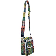 Outdoors Night Setting Scene Forest Woods Light Moonlight Nature Wilderness Leaves Branches Abstract Shoulder Strap Belt Bag by Grandong