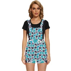 Leaves Monstera Pattern Nature Blue Purple Mauve Flora Short Overalls by Maspions