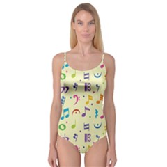 Seamless Pattern Musical Note Doodle Symbol Camisole Leotard  by Apen