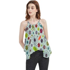 Seamless Pattern With Viruses Flowy Camisole Tank Top by Apen