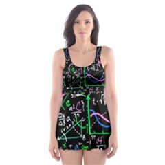 Math Linear Mathematics Education Circle Background Skater Dress Swimsuit by Apen