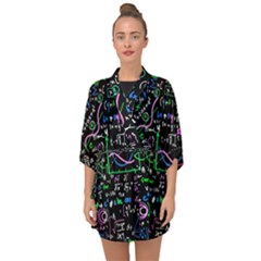 Math Linear Mathematics Education Circle Background Half Sleeve Chiffon Kimono by Apen
