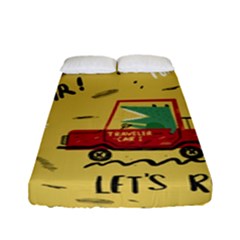 Childish Seamless Pattern With Dino Driver Fitted Sheet (full/ Double Size) by Apen