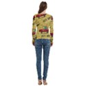 Childish Seamless Pattern With Dino Driver Women s Cut Out Long Sleeve T-Shirt View4