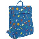 Space Rocket Solar System Pattern Flap Top Backpack View2