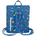 Space Rocket Solar System Pattern Flap Top Backpack View3