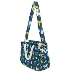 Cute Babies Toys Seamless Pattern Rope Handles Shoulder Strap Bag by Apen