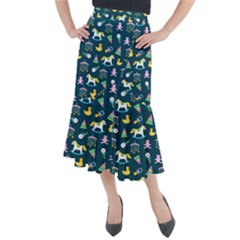 Cute Babies Toys Seamless Pattern Midi Mermaid Skirt by Apen
