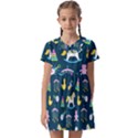 Cute Babies Toys Seamless Pattern Kids  Asymmetric Collar Dress View1