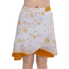 Beer Foam Texture Macro Liquid Bubble Chiffon Wrap Front Skirt by Cemarart
