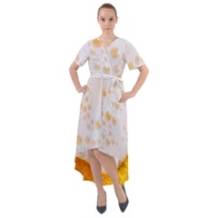Beer Foam Texture Macro Liquid Bubble Front Wrap High Low Dress by Cemarart