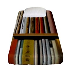 Book Nook Books Bookshelves Comfortable Cozy Literature Library Study Reading Reader Reading Nook Ro Fitted Sheet (single Size) by Maspions