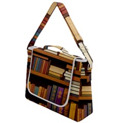Book Nook Books Bookshelves Comfortable Cozy Literature Library Study Reading Room Fiction Entertain Box Up Messenger Bag by Maspions