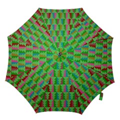 Trees Pattern Retro Pink Red Yellow Holidays Advent Christmas Hook Handle Umbrellas (medium) by Maspions