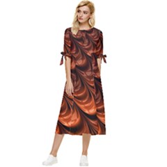 Fractal Frax Bow Sleeve Chiffon Midi Dress by Askadina
