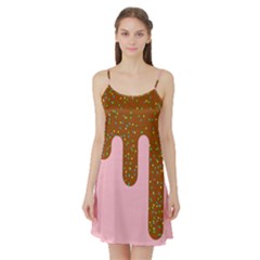 Ice Cream Dessert Food Cake Chocolate Sprinkles Sweet Colorful Drip Sauce Cute Satin Night Slip by Maspions