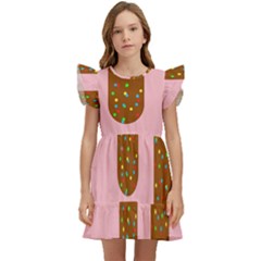 Ice Cream Dessert Food Cake Chocolate Sprinkles Sweet Colorful Drip Sauce Cute Kids  Winged Sleeve Dress by Maspions