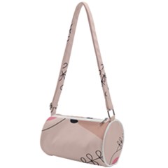 Pink Pattern Line Art Texture Minimalist Design Mini Cylinder Bag by Maspions