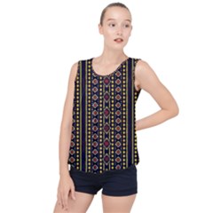 Background Art Pattern Design Bubble Hem Chiffon Tank Top by Bedest