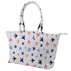 Airplane Pattern Plane Aircraft Fabric Style Simple Seamless Canvas Shoulder Bag by Bedest