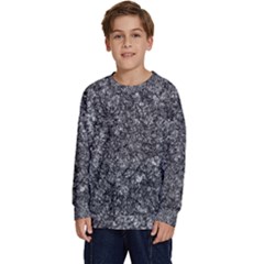 Black And White Abstract Expressive Print Kids  Crewneck Sweatshirt by dflcprintsclothing