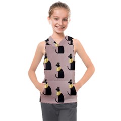 Cat Egyptian Ancient Statue Egypt Culture Animals Kids  Sleeveless Hoodie by Maspions