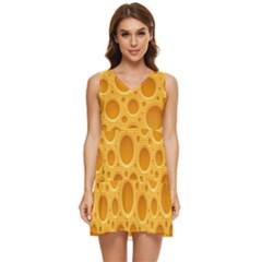 Cheese Texture Food Textures Tiered Sleeveless Mini Dress by nateshop