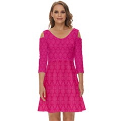 Pink Pattern, Abstract, Background, Bright, Desenho Shoulder Cut Out Zip Up Dress by nateshop