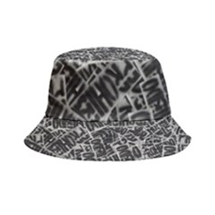 Rebel Life: Typography Black And White Pattern Inside Out Bucket Hat by dflcprintsclothing