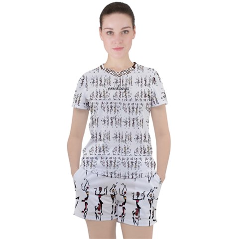 2055 Ericksays Women s Mesh T-shirt And Shorts Set by tratney