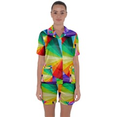 Bring Colors To Your Day Satin Short Sleeve Pajamas Set by elizah032470