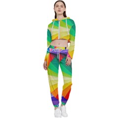 Bring Colors To Your Day Cropped Zip Up Lounge Set by elizah032470