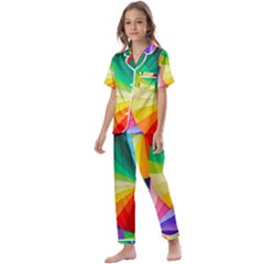 Bring Colors To Your Day Kids  Satin Short Sleeve Pajamas Set by elizah032470