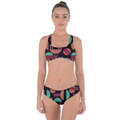 Abstract Geometric Pattern Criss Cross Bikini Set by Maspions