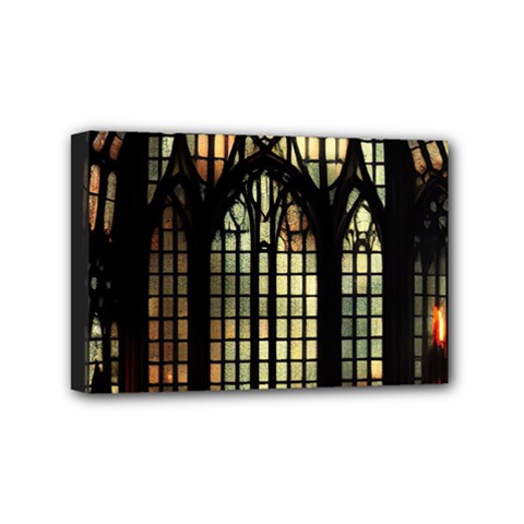 Stained Glass Window Gothic Mini Canvas 6  X 4  (stretched) by Maspions