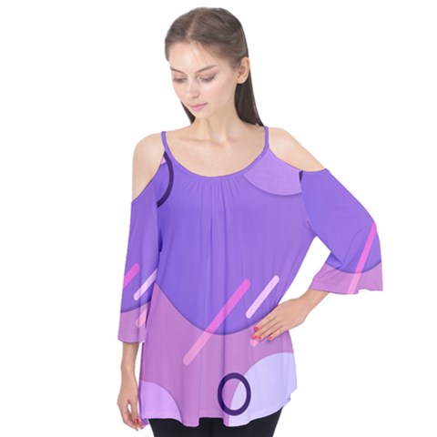 Colorful Labstract Wallpaper Theme Flutter Sleeve T-shirt  by Apen