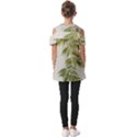 Watercolor Leaves Branch Nature Plant Growing Still Life Botanical Study Fold Over Open Sleeve Top View2