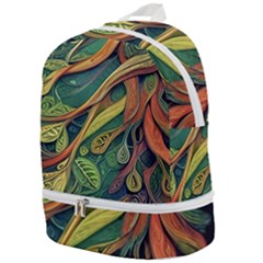 Outdoors Night Setting Scene Forest Woods Light Moonlight Nature Wilderness Leaves Branches Abstract Zip Bottom Backpack by Posterlux