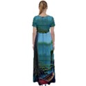 Boat Canoe Swamp Bayou Roots Moss Log Nature Scene Landscape Water Lake Setting Abandoned Rowboat Fi High Waist Short Sleeve Maxi Dress View2