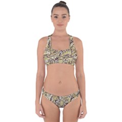 Marble Texture Pattern Seamless Cross Back Hipster Bikini Set by Maspions