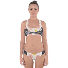 Space Flowers Universe Galaxy Cross Back Hipster Bikini Set by Maspions