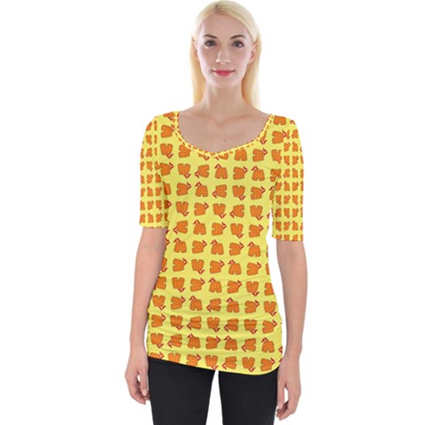 Pattern Shorts Watermelon Design Wide Neckline T-shirt by Maspions