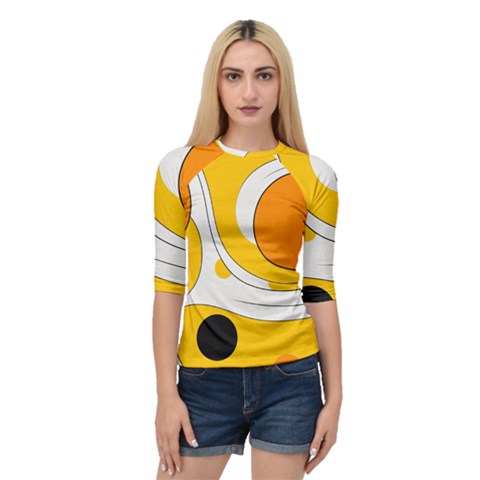 Abstract Pattern Quarter Sleeve Raglan T-shirt by Maspions