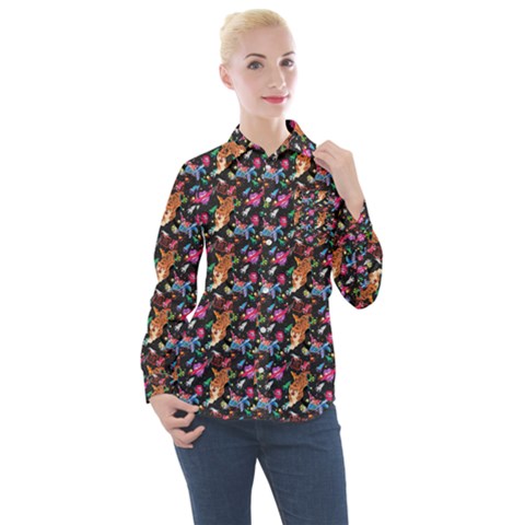 Beautiful Pattern Women s Long Sleeve Pocket Shirt by Sparkle