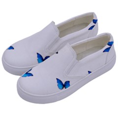 Butterfly-blue-phengaris Kids  Canvas Slip Ons by saad11