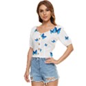 Butterfly-blue-phengaris Button up blouse View2
